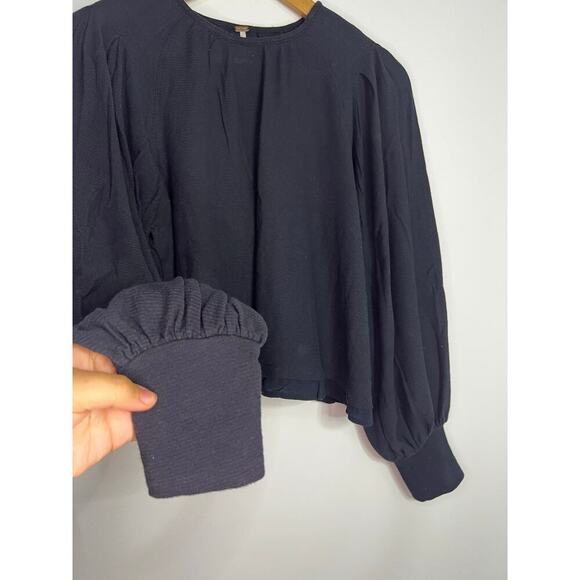 Free People  Billie Ribbed Blouson Sleeve Top Sz. Medium - Picture 3 of 7